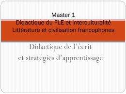 Master Didactique du FLE et Français sur Objectifs