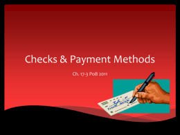 Checks & Payment Methods