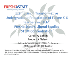 Fresno State`s Liberal Studies STEM Concentration