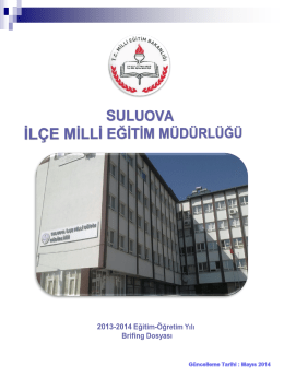 Brifing Dosyası - Suluova İlçe Milli Eğitim Müdürlüğü