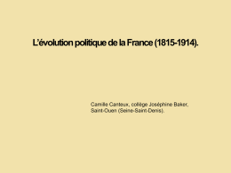 L`évolution politique de la France (1815-1914).