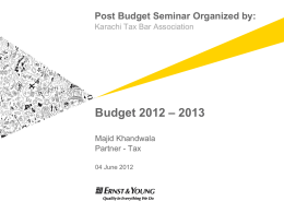 Majid Khandwala Presentations of Post Budget Seminar 2012