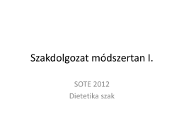 SOTE I. dietetika 2012