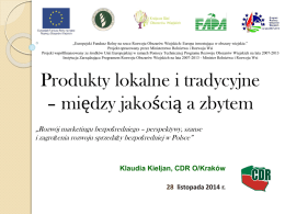 Klaudia Kieljan - Produkty lokalne i tradycyjne