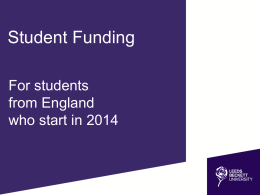 Student Funding in 2014/15