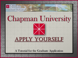 Apply Yourself - Chapman University