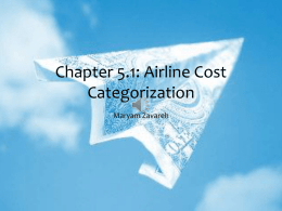 Airline Cost Categorization - Center for Air Transportation Systems