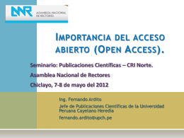 Open Access y OJS - Universidad de Chiclayo