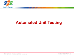 Automated Unit Testing with CPPUnit