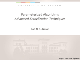 Planar graphs - School on Parameterized Algorithms and Complexity