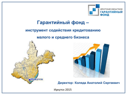 Презентация фонда - Иркутский областной гарантийный фонд