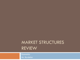 Market Structures Review