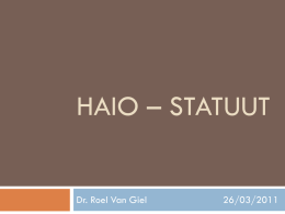 Statuut HAIO - Vlaams Artsensyndicaat