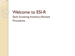ESI-R Procedures