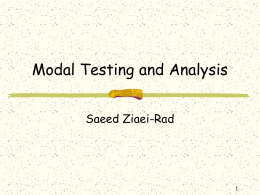 Modal Testing and Analysis - Saeed Ziaei-Rad