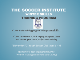 Soccer Institute winter Skills Training Program