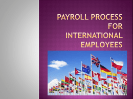 Payroll Process for International Employees
