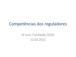 Competências dos reguladores - JURE