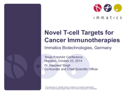 Novel T-cell Targets for Cancer Immunotherapies