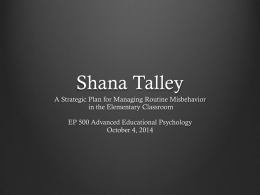 Shana Talley EP500 Strategic Plan PowerPoint