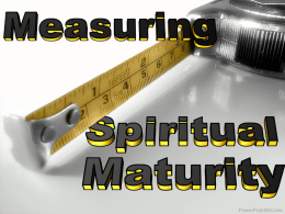 Measuring Spiritual Maturity
