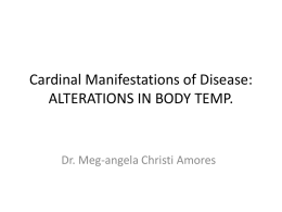 Cardinal Manifestations of Disease