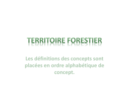 les concepts reliés au territoire forestier