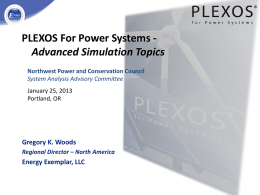 Energy Exemplar`s Plexos model - Northwest Power & Conservation