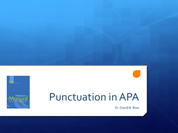 Punctuation in APA
