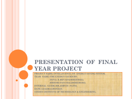 PRESENTATION OF FINAL YEAR PROJECT