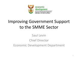 Improving Government Support to the SMME Sector