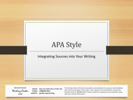 Integrating Sources--APA