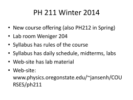 Wednesday January 8 - Physics at Oregon State University
