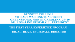 The first year experience program