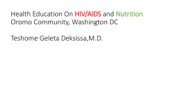 Health Education On HIV/AIDS Oromo Community, Washington DC