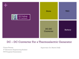 DC * DC Converter For a Thermoelectric Generator