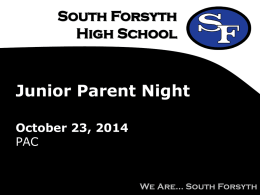 junior parent night 10/23/2014