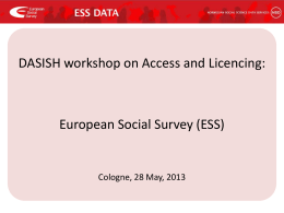 European Social Survey (ESS) - Conditions of use