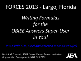 Writing formulas * for the OBIEE Answers Super-User in