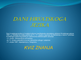 Kviz znanja- Dani hrvatskoga jezika