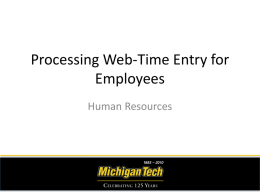 Web Time Entry PowerPoint Presentation