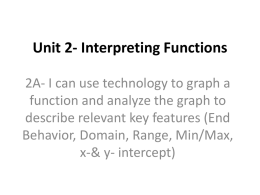 Unit 2- Interpreting Functions