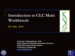 CLC Main Workbench - University of Pittsburgh