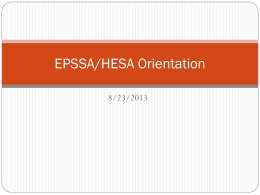 EPSSA Orientation 2013_2014