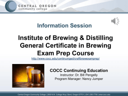 The General Certificate in Brewing (GCB)