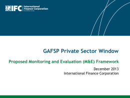 Private Sector Monitoring & Evaluation Framework