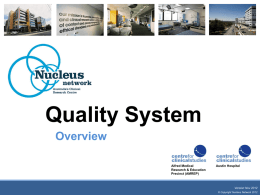 Nucleus Network Quality System Audit Overview Nov2012