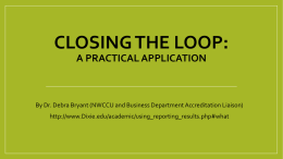 An example of using data to close the loop (Debra Bryant)