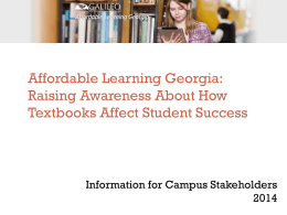 Raising Awareness About How Textbooks Affect Student Success