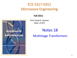 Notes 18 - Multistage transformers